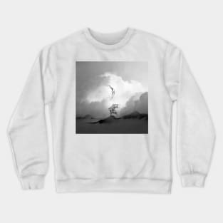 Faith is a Black and White Square Bird Artwork Crewneck Sweatshirt